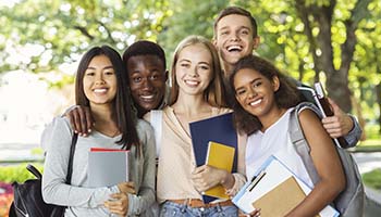 College Kids Smiling at the Camera